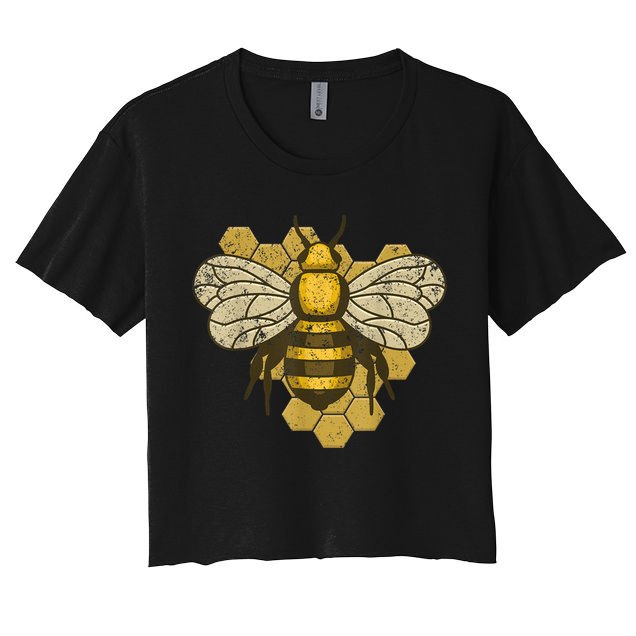 Retro Beekeeper Beekeeping Bumblebee Vintage Save The Bees Crop Top