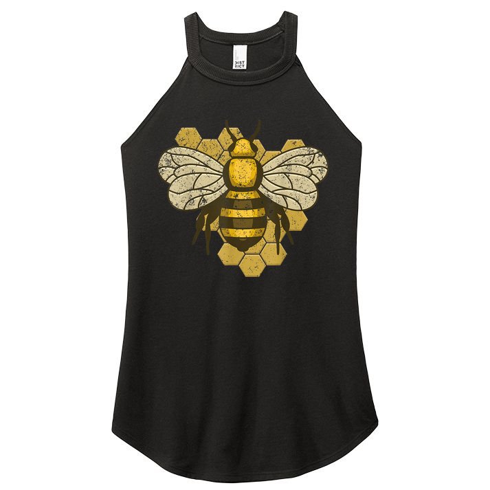 Retro Beekeeper Beekeeping Bumblebee Vintage Save The Bees Women's Perfect Tri Rocker Tank