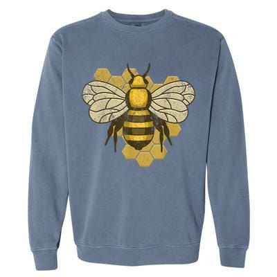Retro Beekeeper Beekeeping Bumblebee Vintage Save The Bees Garment-Dyed Sweatshirt