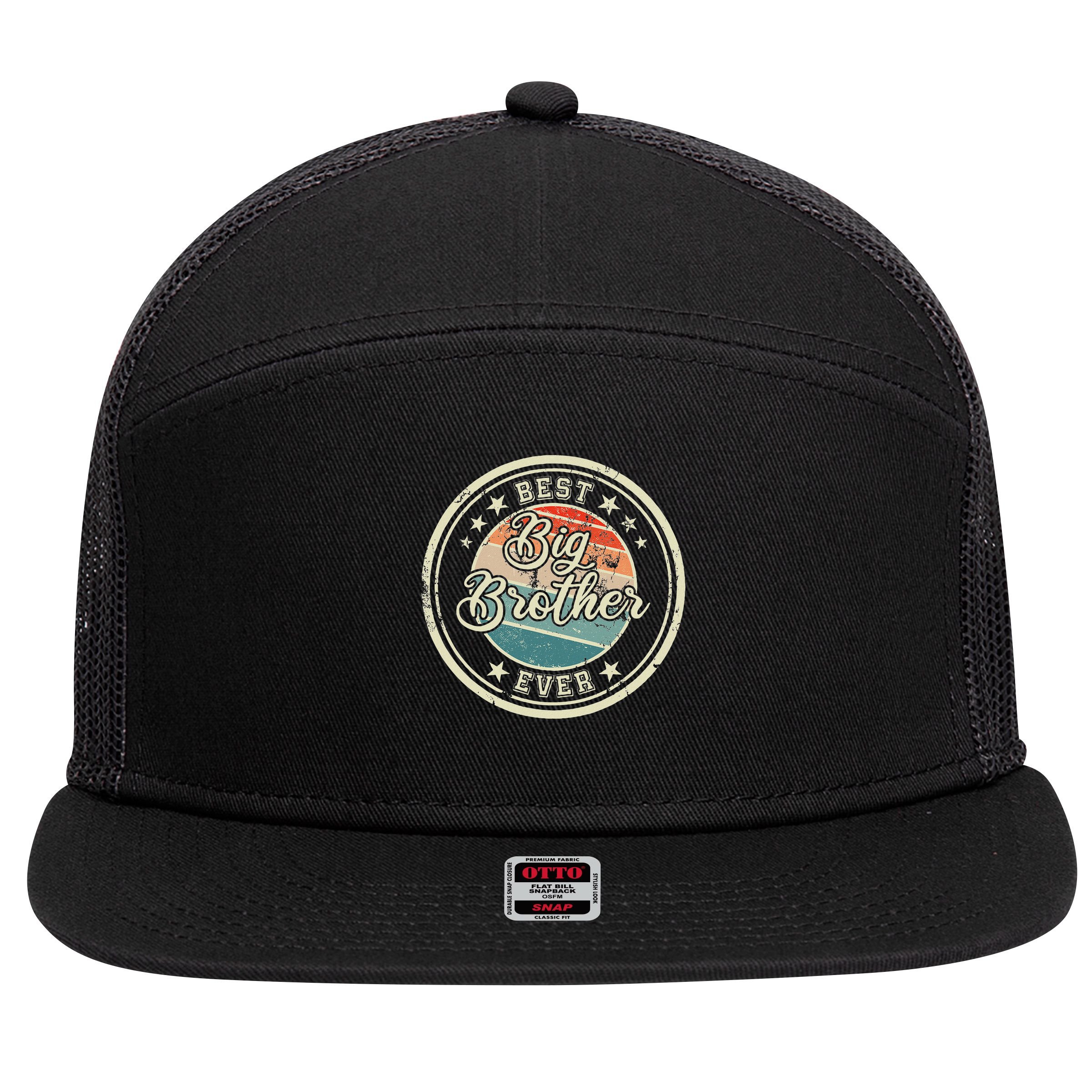 Retro Best Big Brother Ever Big Brother 7 Panel Mesh Trucker Snapback Hat