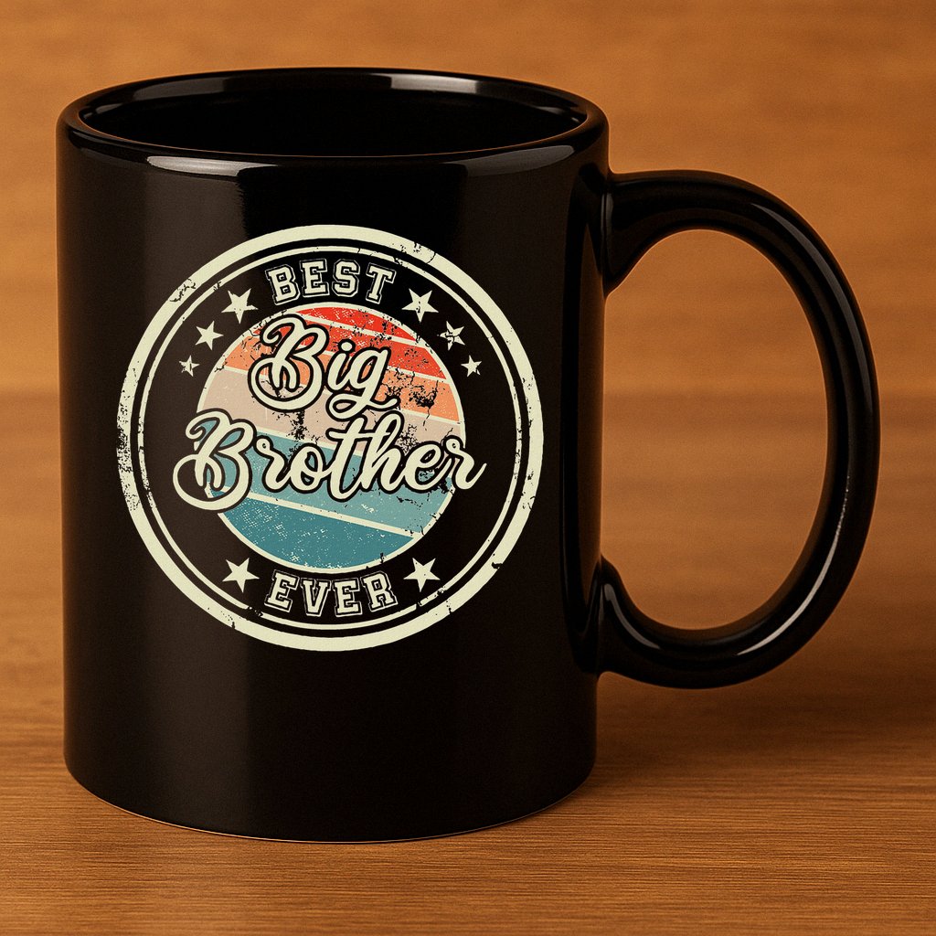 Retro Best Big Brother Ever Big Brother 11oz C Handle Ceramic Mug