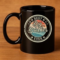Retro Best Big Brother Ever Big Brother 11oz C Handle Ceramic Mug