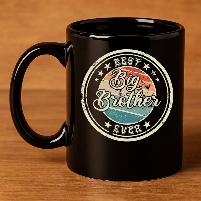 Retro Best Big Brother Ever Big Brother 11oz C Handle Ceramic Mug