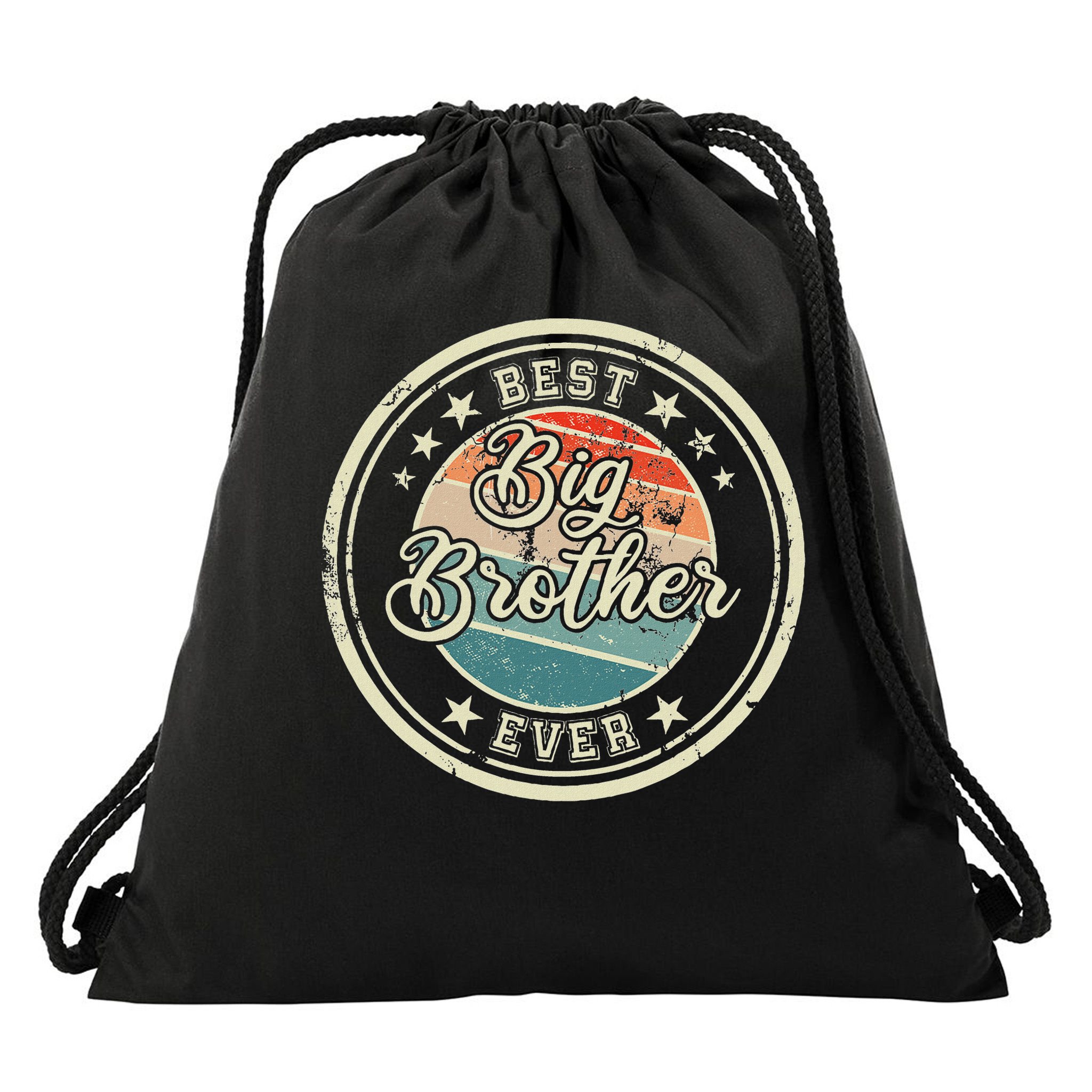 Retro Best Big Brother Ever Big Brother Drawstring Bag