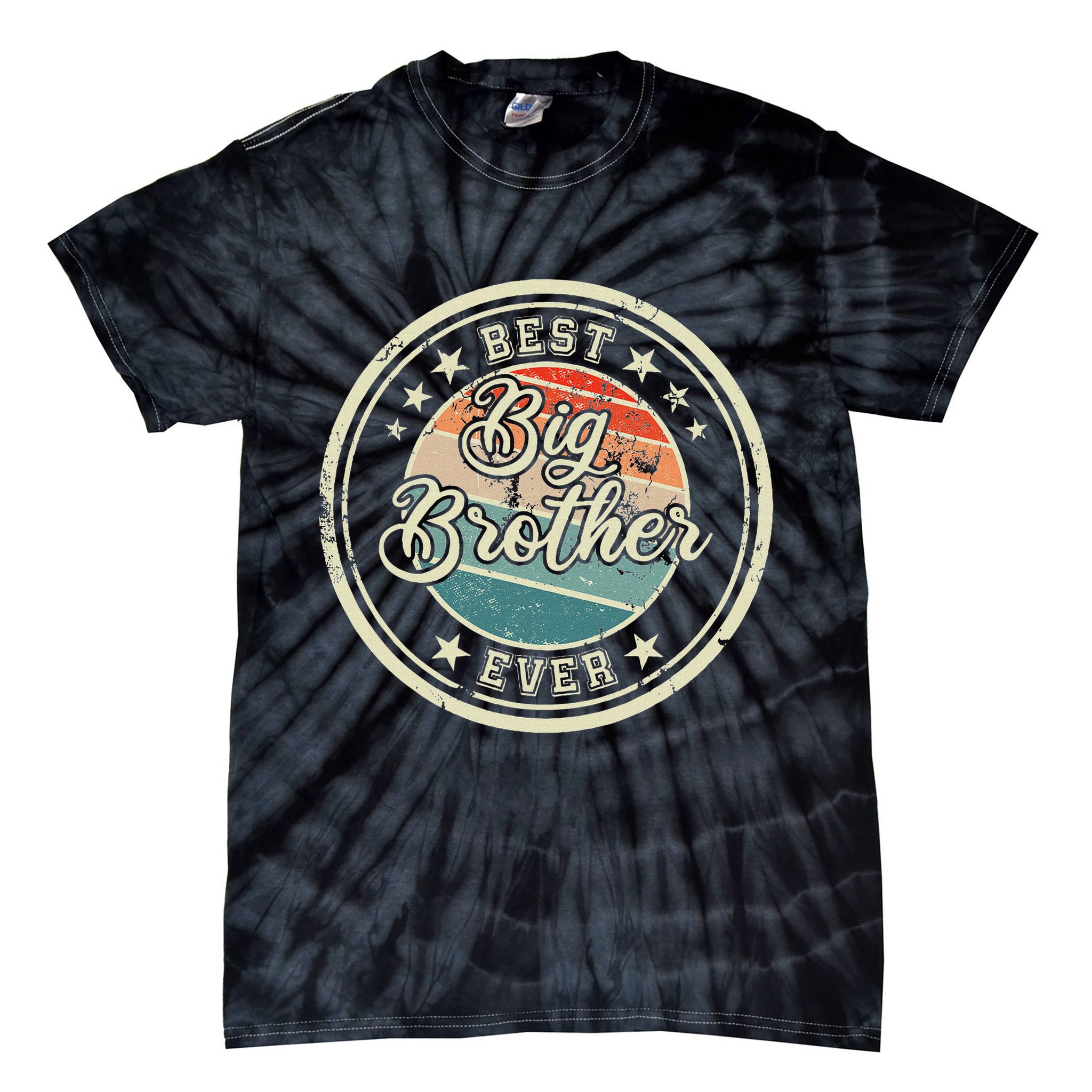 Retro Best Big Brother Ever Big Brother Tie-Dye T-Shirt
