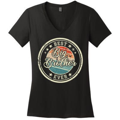Retro Best Big Brother Ever Big Brother Women's V-Neck T-Shirt