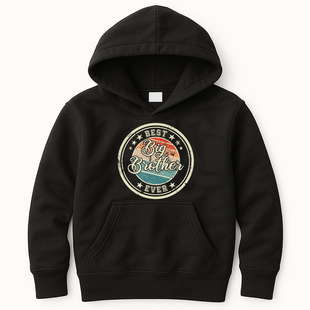 Retro Best Big Brother Ever Big Brother Kids Hoodie