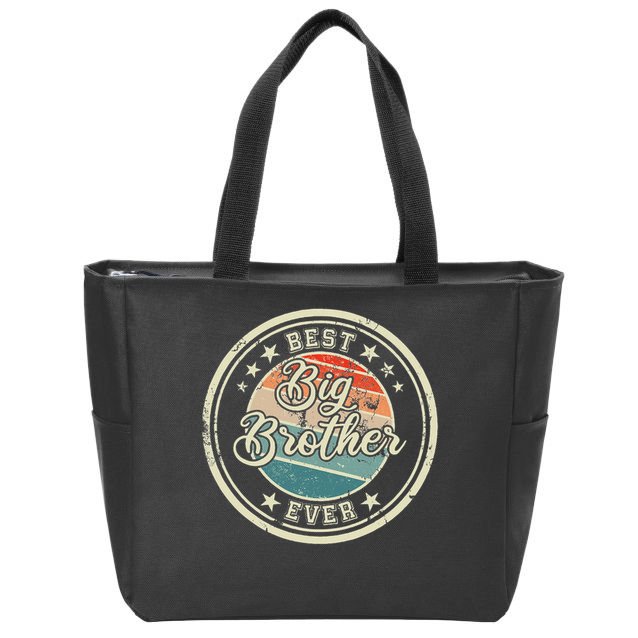 Retro Best Big Brother Ever Big Brother Zip Tote Bag