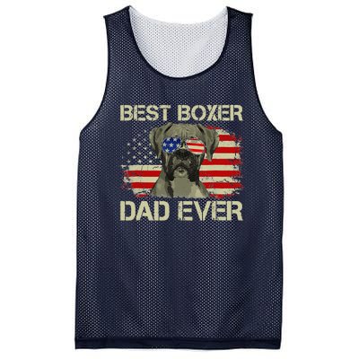 Retro Best Boxer Dad Ever US Flag Dog Lover Fathers Day Mesh Reversible Basketball Jersey Tank