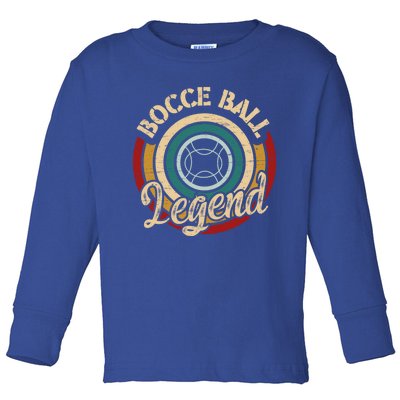 Retro Bocce Ball Legend Proud Italian Bocce Ball Gift Toddler Long Sleeve Shirt