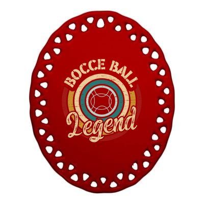 Retro Bocce Ball Legend Proud Italian Bocce Ball Gift Ceramic Oval Ornament