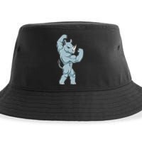 Rhino Bodybuilder Bodybuilding Sports Sustainable Bucket Hat