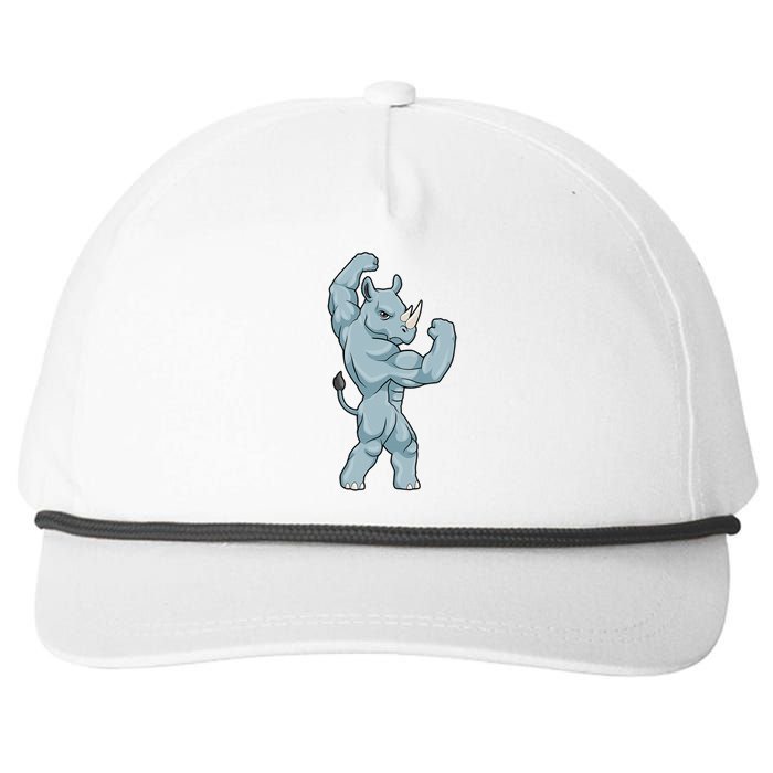 Rhino Bodybuilder Bodybuilding Sports Snapback Five-Panel Rope Hat