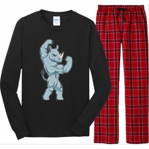 Rhino Bodybuilder Bodybuilding Sports Long Sleeve Pajama Set