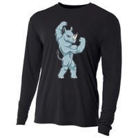 Rhino Bodybuilder Bodybuilding Sports Cooling Performance Long Sleeve Crew