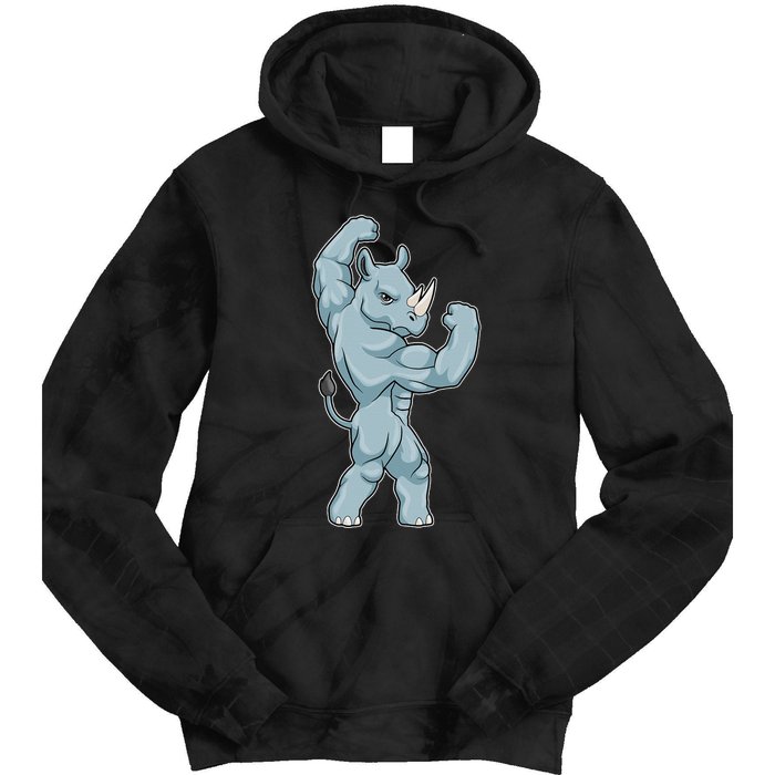 Rhino Bodybuilder Bodybuilding Sports Tie Dye Hoodie