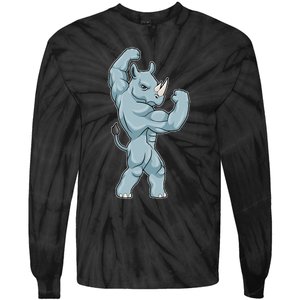 Rhino Bodybuilder Bodybuilding Sports Tie-Dye Long Sleeve Shirt