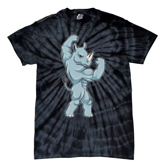 Rhino Bodybuilder Bodybuilding Sports Tie-Dye T-Shirt