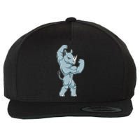 Rhino Bodybuilder Bodybuilding Sports Wool Snapback Cap