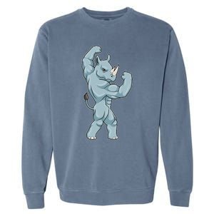 Rhino Bodybuilder Bodybuilding Sports Garment-Dyed Sweatshirt