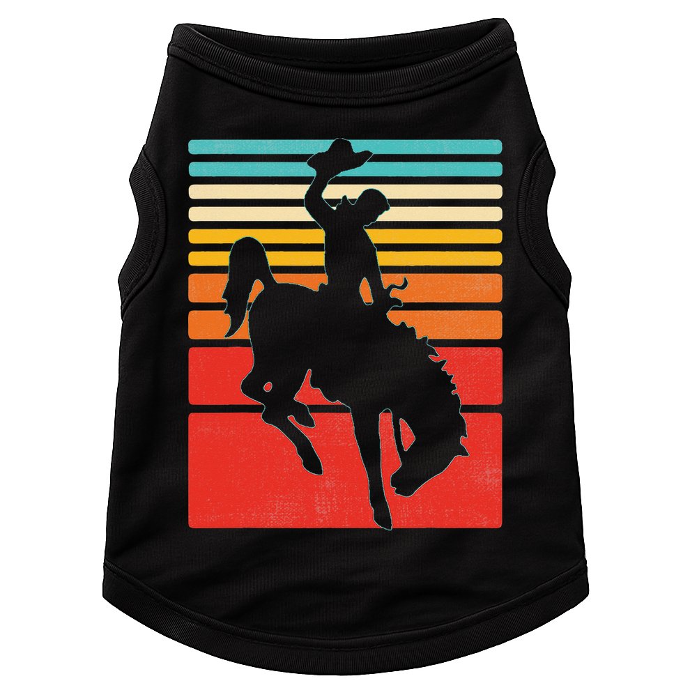 Rodeo Bucking Bronco Horse Retro Style Doggie Tank