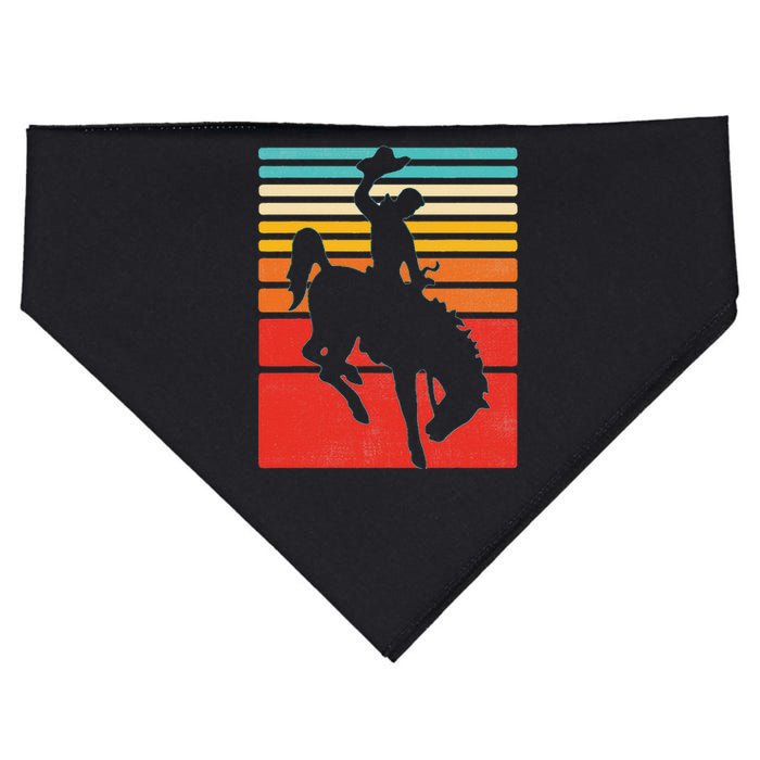 Rodeo Bucking Bronco Horse Retro Style USA-Made Doggie Bandana