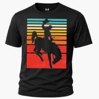 Rodeo Bucking Bronco Horse Retro Style Cooling Performance Crew T-Shirt