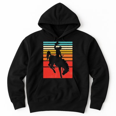 Rodeo Bucking Bronco Horse Retro Style Hoodie