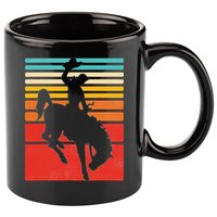 Rodeo Bucking Bronco Horse Retro Style 11oz C Handle Ceramic Mug