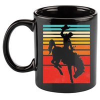 Rodeo Bucking Bronco Horse Retro Style 11oz C Handle Ceramic Mug