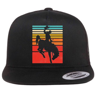 Rodeo Bucking Bronco Horse Retro Style Flatbill Hat