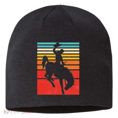 Rodeo Bucking Bronco Horse Retro Style Sustainable Beanie