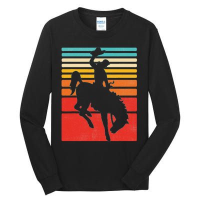 Rodeo Bucking Bronco Horse Retro Style Tall Long Sleeve T-Shirt