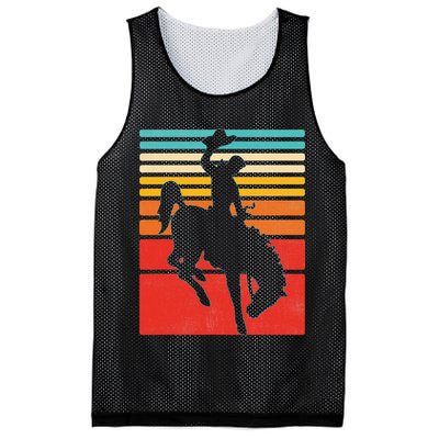Rodeo Bucking Bronco Horse Retro Style Mesh Reversible Basketball Jersey Tank