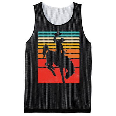 Rodeo Bucking Bronco Horse Retro Style Mesh Reversible Basketball Jersey Tank