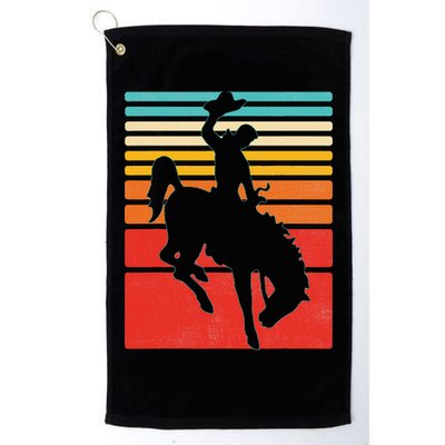 Rodeo Bucking Bronco Horse Retro Style Golf Towel