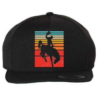 Rodeo Bucking Bronco Horse Retro Style Wool Snapback Cap
