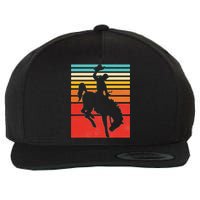Rodeo Bucking Bronco Horse Retro Style Wool Snapback Cap