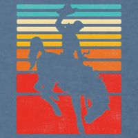 Rodeo Bucking Bronco Horse Retro Style Garment-Dyed Sweatshirt