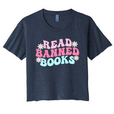 Read Banned Books Banned Books Lover Reading Bookworm Women's Crop Top Tee