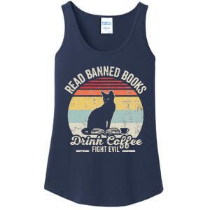 Read Banned Books Drink Coffee Fight Evil Ladies Essential Tank