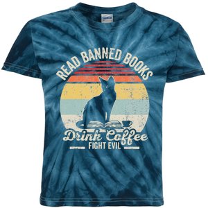 Read Banned Books Drink Coffee Fight Evil Kids Tie-Dye T-Shirt