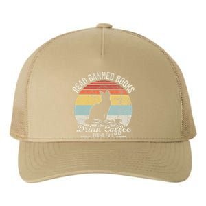 Read Banned Books Drink Coffee Fight Evil Yupoong Adult 5-Panel Trucker Hat