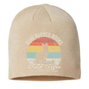 Read Banned Books Drink Coffee Fight Evil Sustainable Beanie