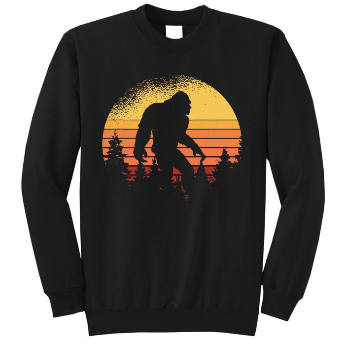 Retro Bigfoot Believer Silhouette Sasquatch Hide And Seek Tall Sweatshirt