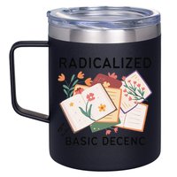 Radicalized By Basic Decency Book Flower 12oz Stainless Steel Coffee Mug