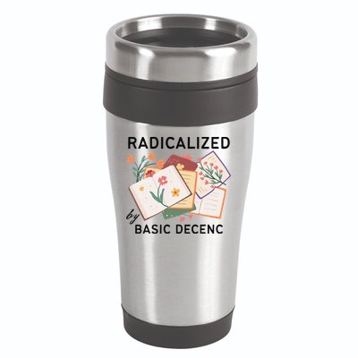 Radicalized By Basic Decency Book Flower 16oz Travel Tumbler