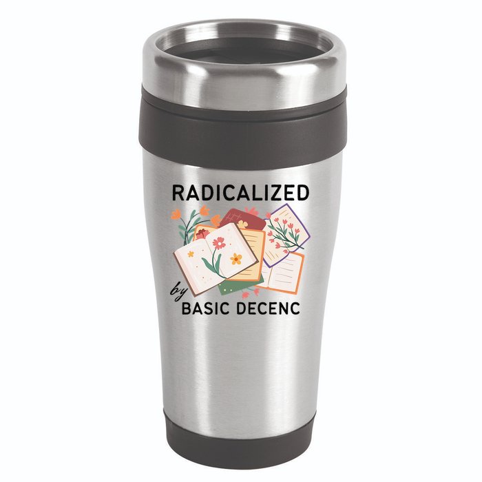 Radicalized By Basic Decency Book Flower 16oz Travel Tumbler