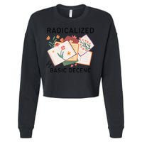 Radicalized By Basic Decency Book Flower Cropped Pullover Crew