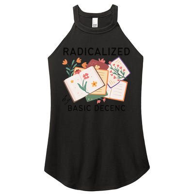 Radicalized By Basic Decency Book Flower Women's Perfect Tri Rocker Tank